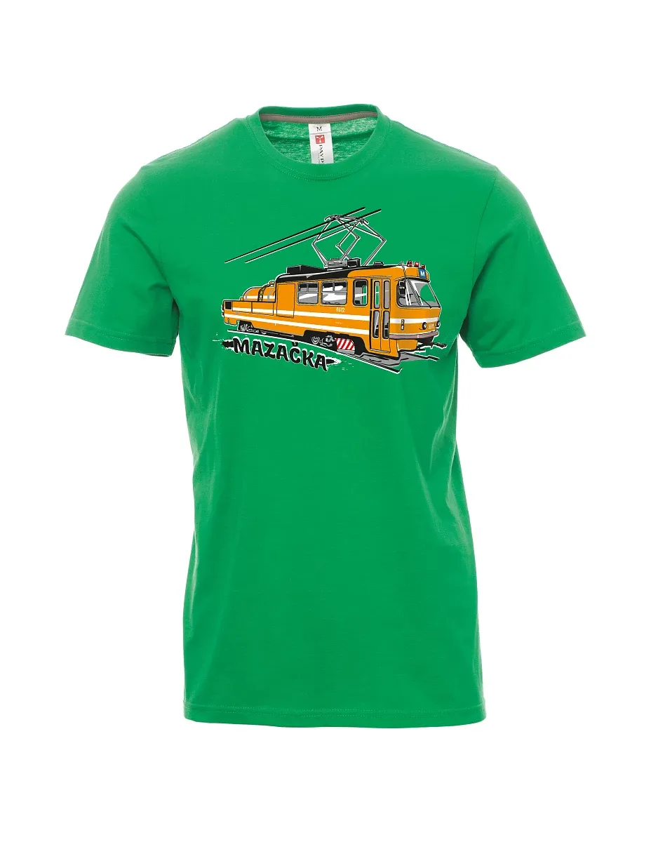 Męski t-shirt zielony Tramwaj smarujący