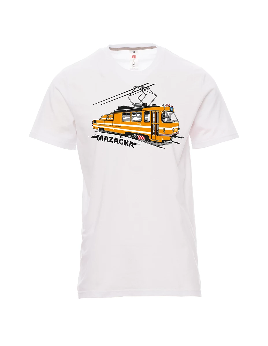 Męski t-shirt biały Tramwaj smarujący