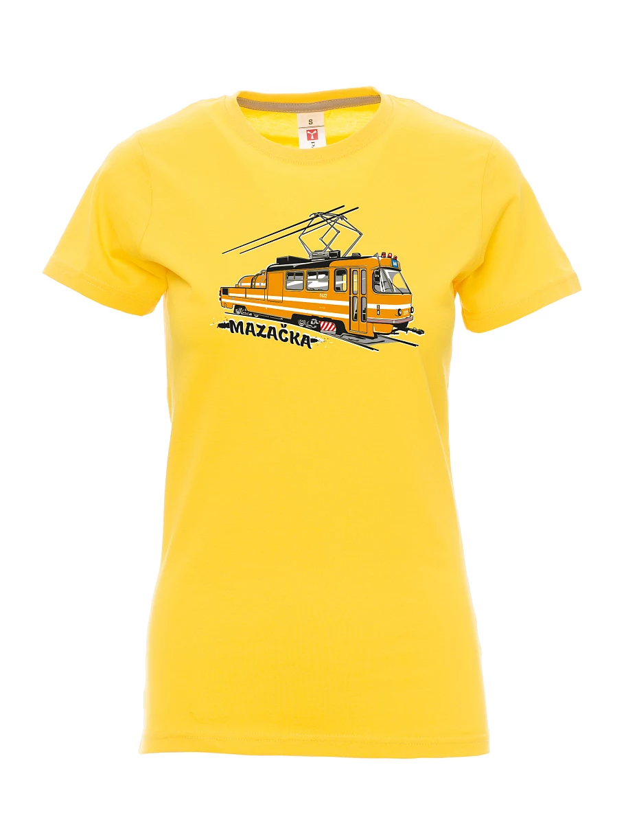 Damski t-shirt żółty Tramwaj smarujący