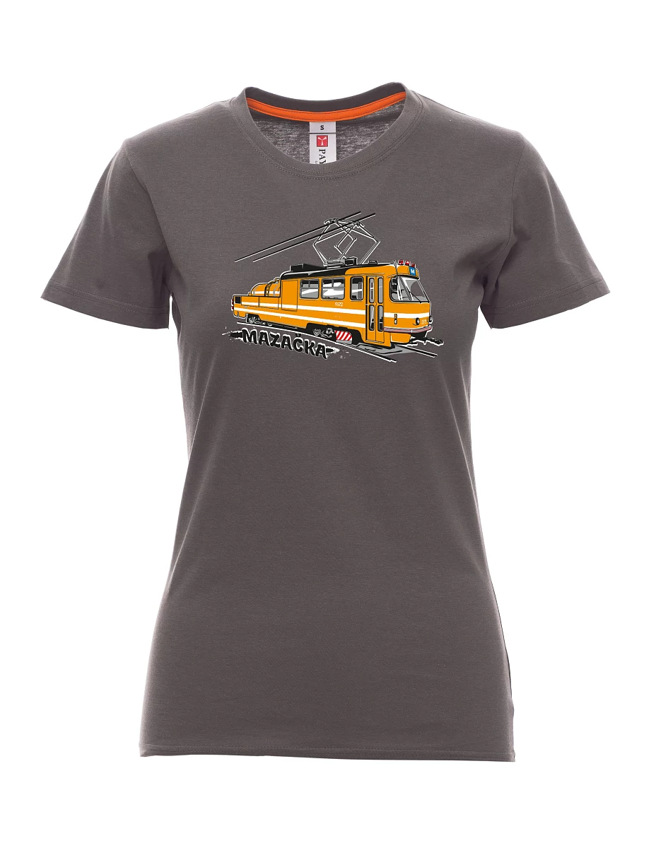 Damski t-shirt antracytowy Tramwaj smarujący