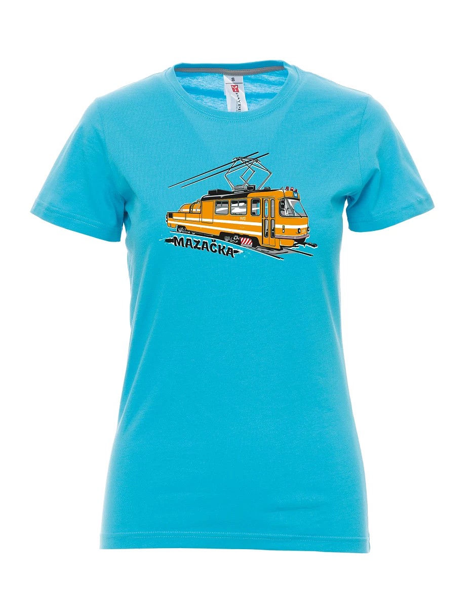 Damski t-shirt turkusowy Tramwaj smarujący