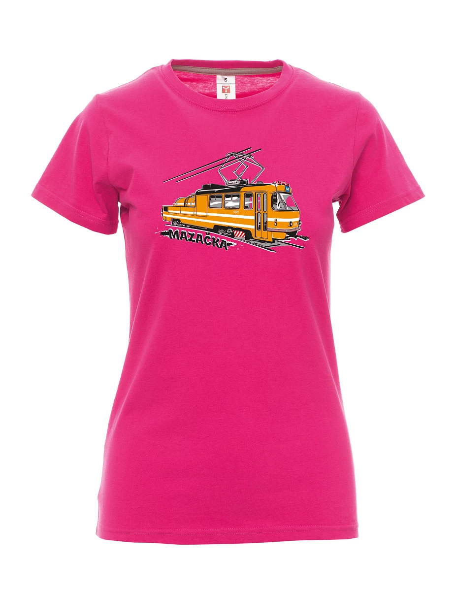 Damski t-shirt różowy Tramwaj smarujący