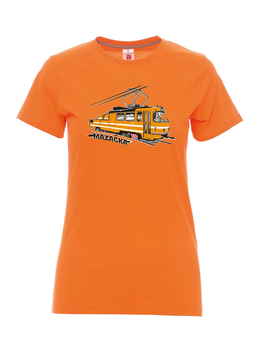 Damski t-shirt pomarańczowy Tramwaj smarujący