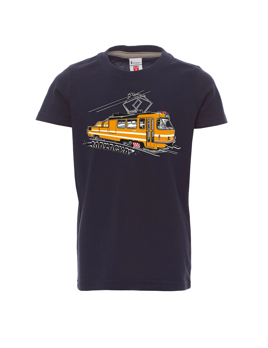 Dziecięcy t-shirt navy Tramwaj smarujący