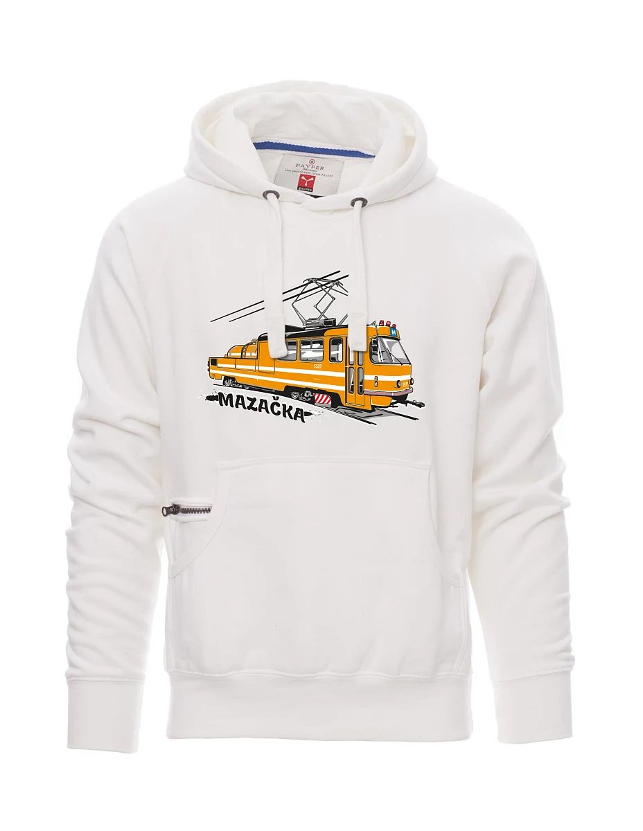 Męska bluza biała Tramwaj smarujący
