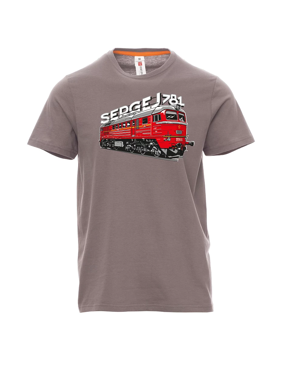 Męski t-shirt stalowa szarość Lokomotywa 781 "Sergej" (M62)