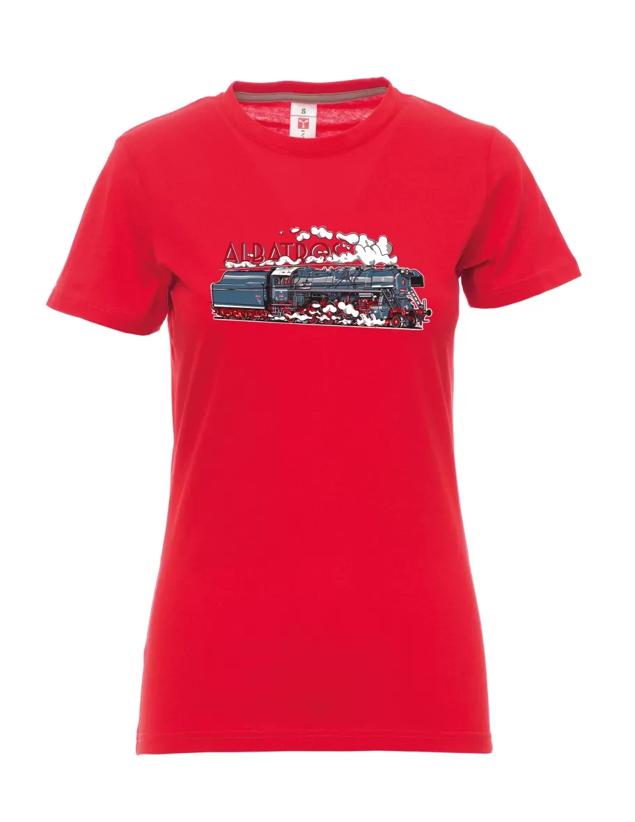 Damski t-shirt czerwony Lokomotywa 781 "Sergej" (M62)