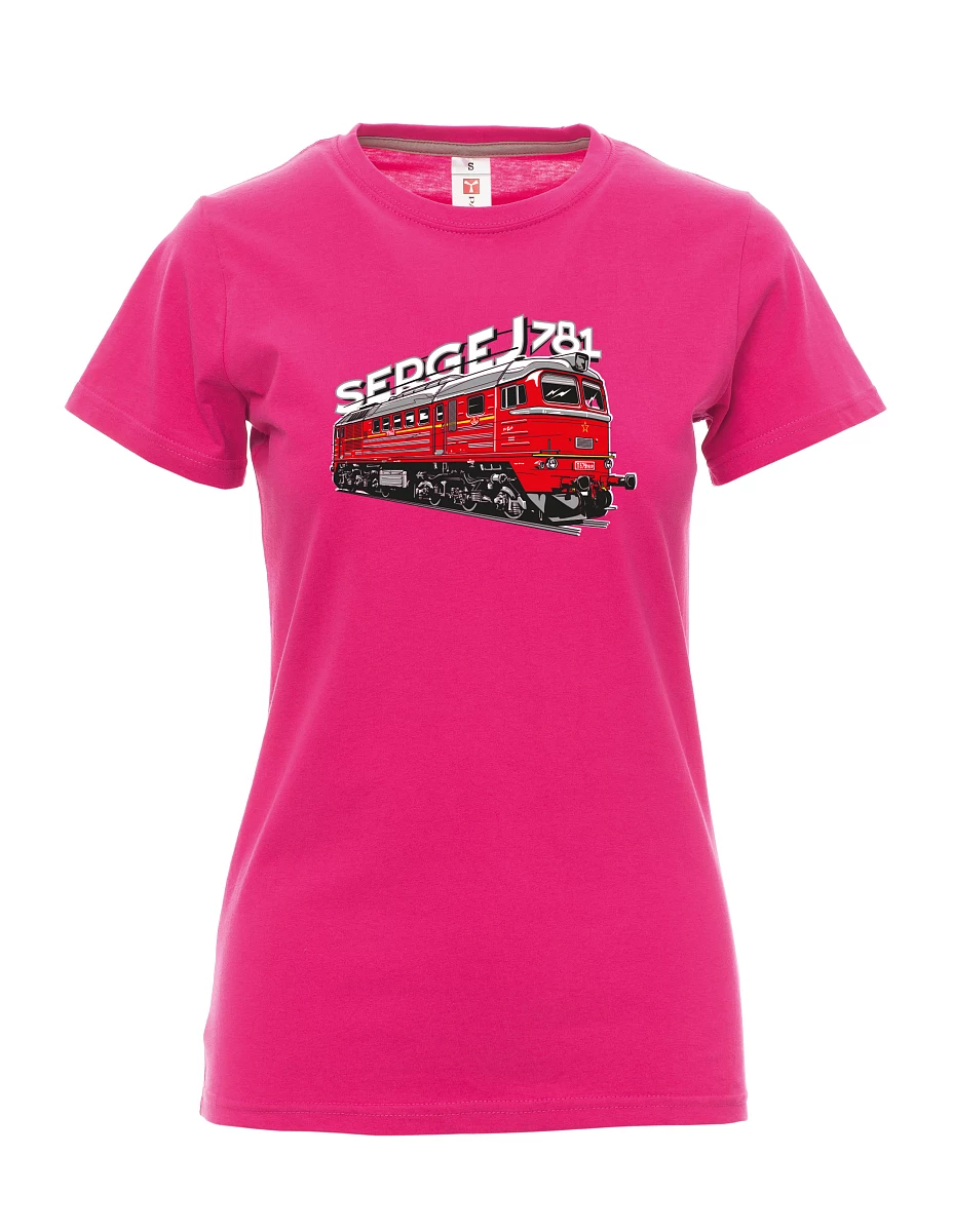 Damski t-shirt różowy Lokomotywa 781 "Sergej" (M62)