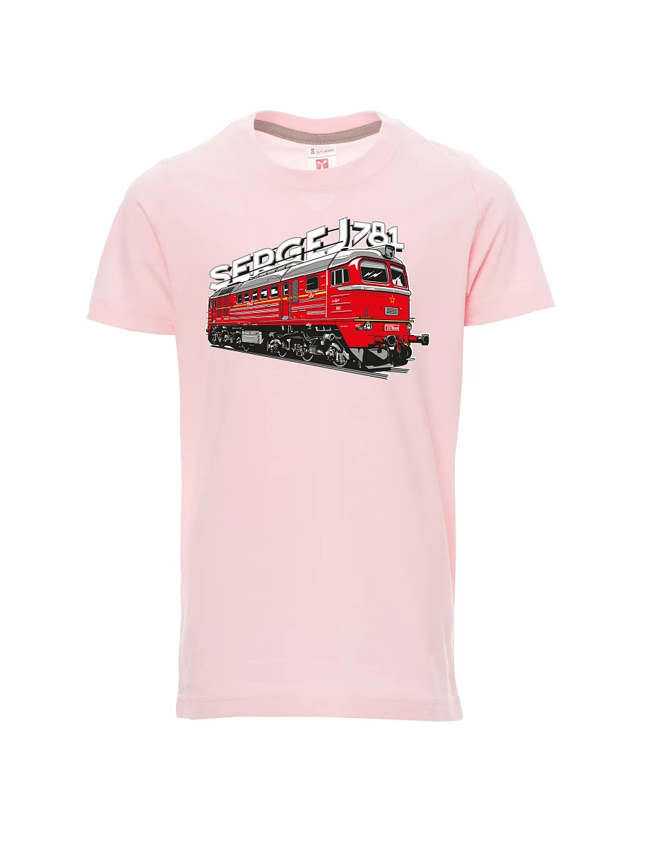 Dziecięcy t-shirt jasno różowy Lokomotywa 781 "Sergej" (M62)