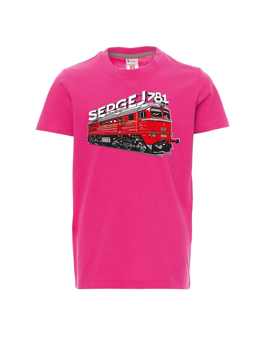 Dziecięcy t-shirt różowy Lokomotywa 781 "Sergej" (M62)