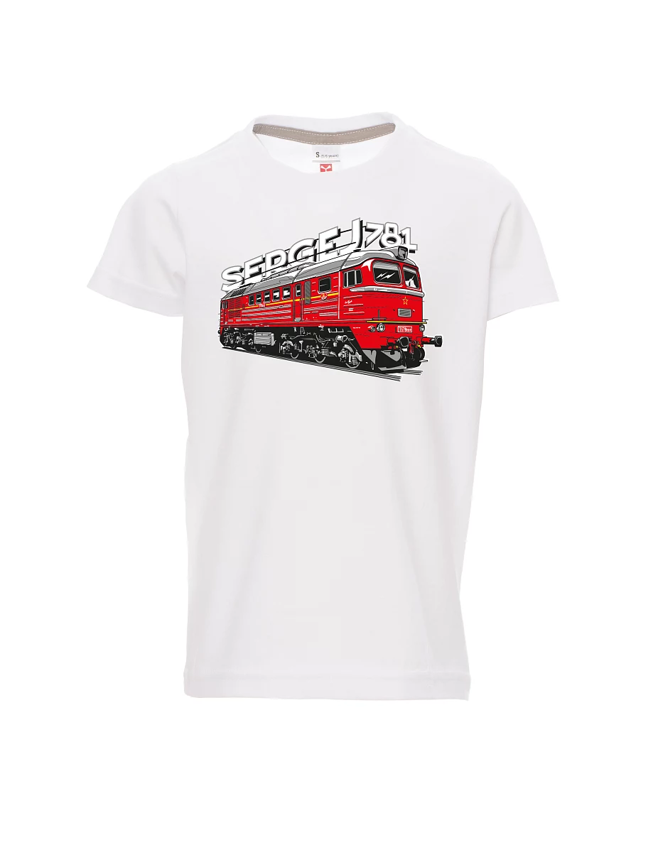 Dziecięcy t-shirt biały Lokomotywa 781 "Sergej" (M62)