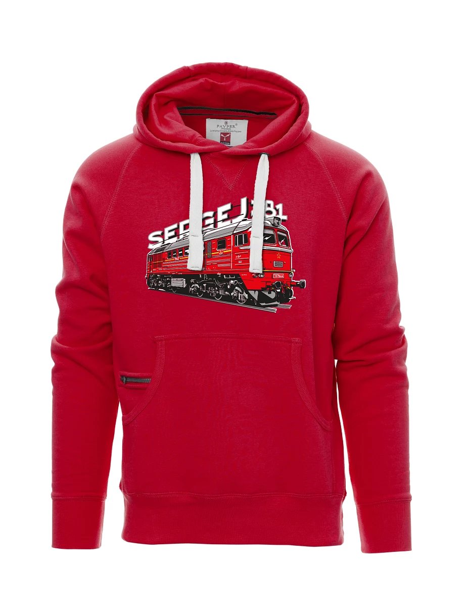 Męska bluza czerwona Lokomotywa 781 "Sergej" (M62)
