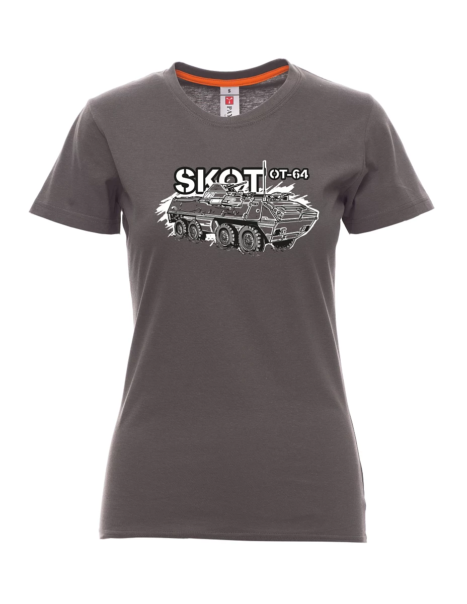Damski t-shirt antracytowy Opancerzony Transporter 64 "SKOT"