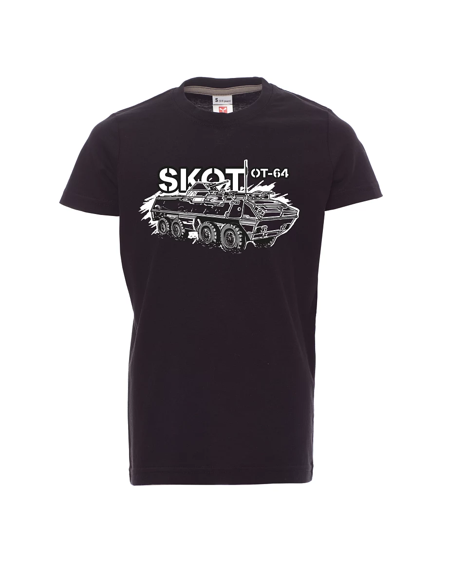 Dziecięcy t-shirt czarny Opancerzony Transporter 64 "SKOT"