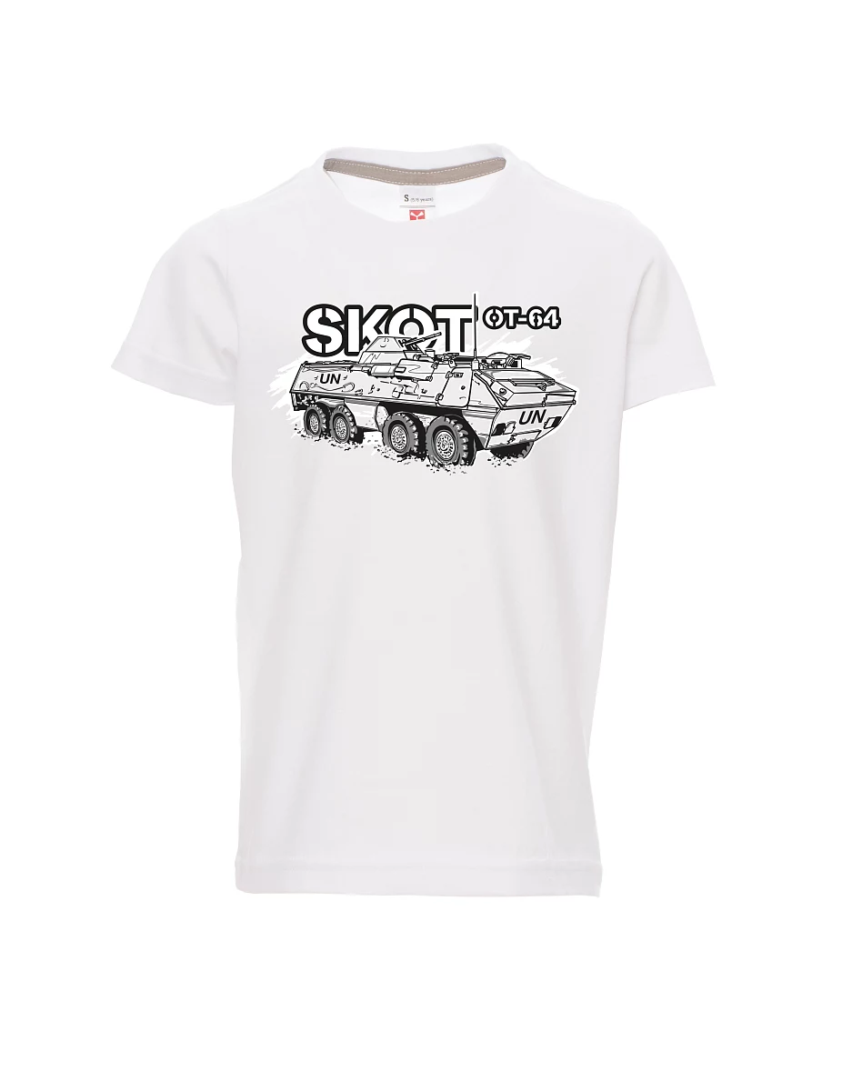 Dziecięcy t-shirt biały Opancerzony Transporter 64 "SKOT" - UNPROFOR