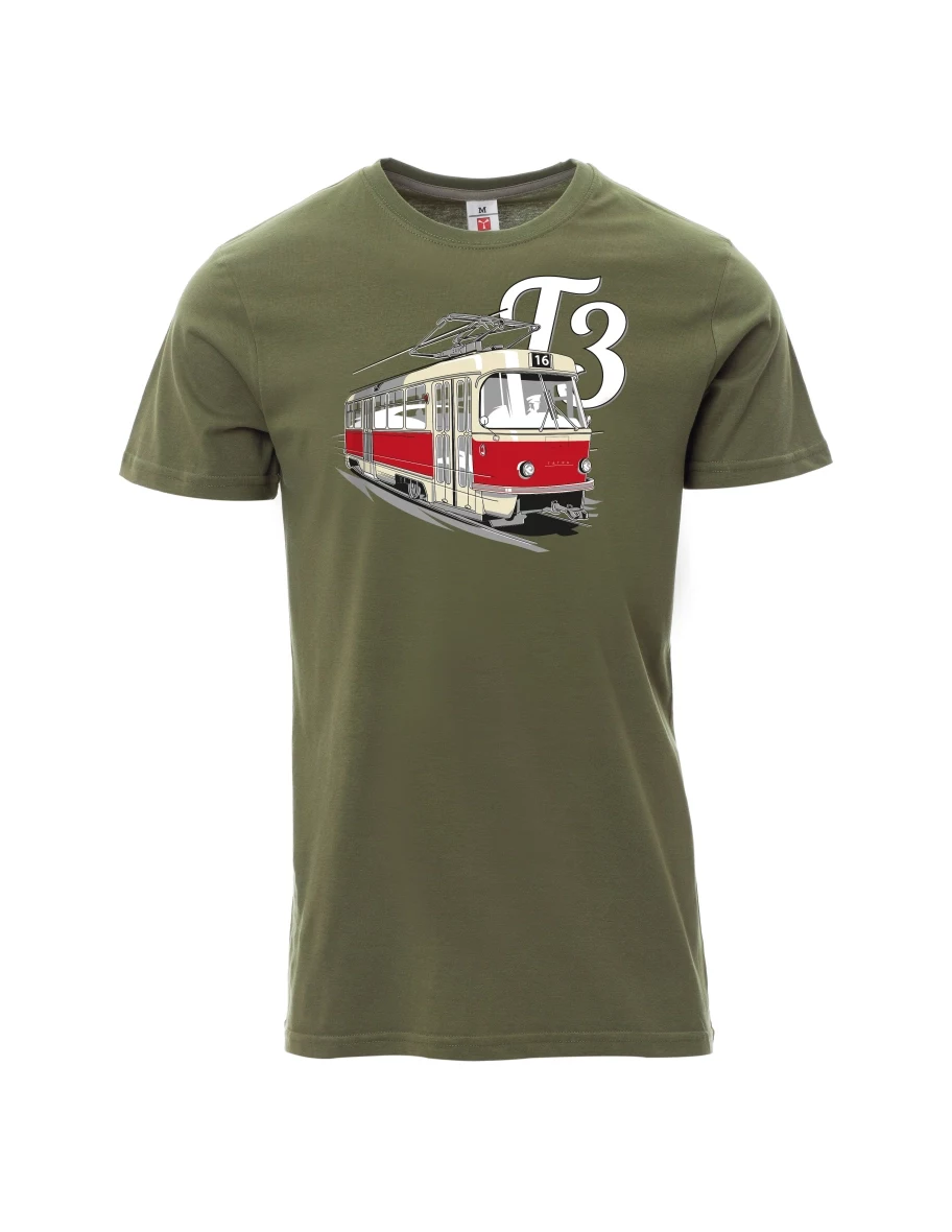 Męski t-shirt khaki Tramwaj T3