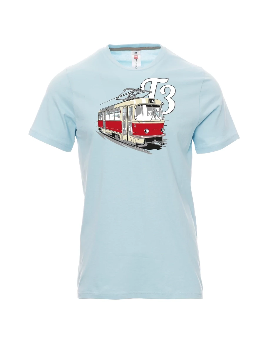 Męski t-shirt jasno niebieski Tramwaj T3