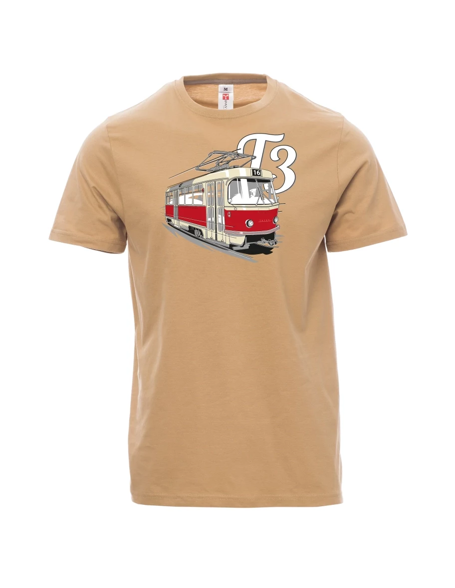 Męski t-shirt brązowy Tramwaj T3
