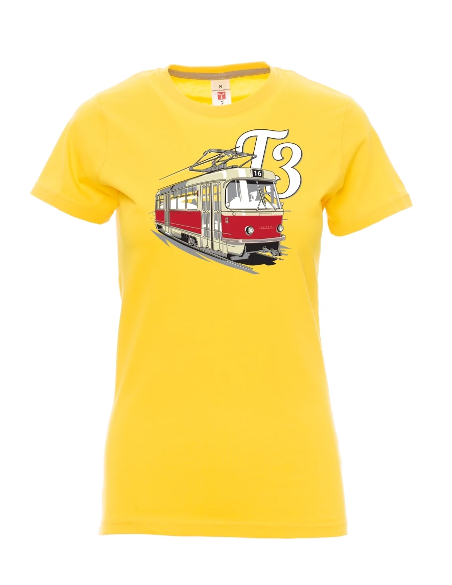 Damski t-shirt żółty Tramwaj T3
