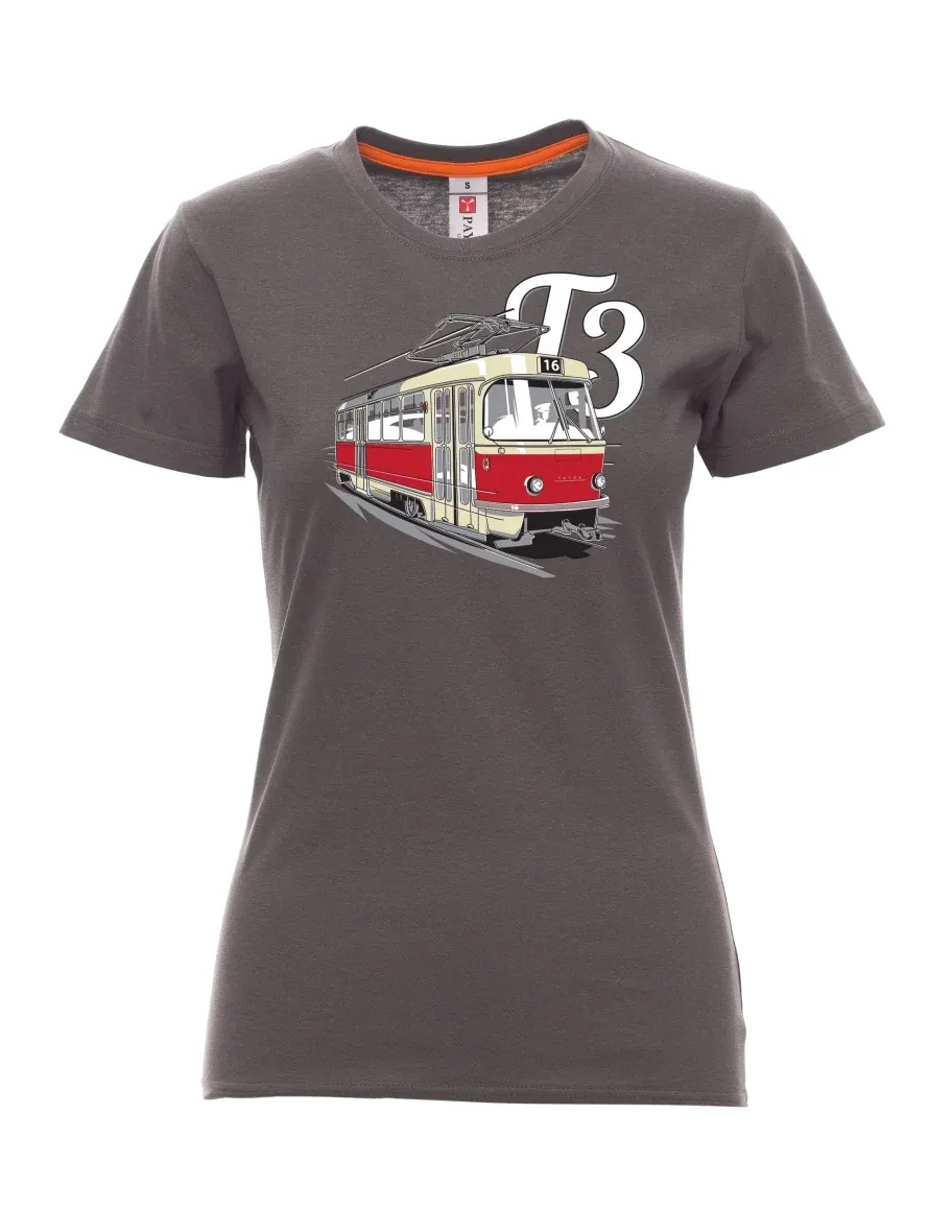 Damski t-shirt antracytowy Tramwaj T3