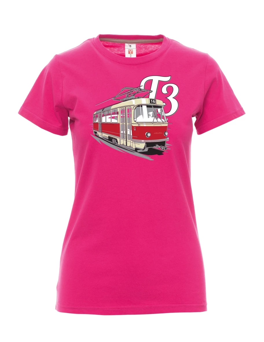 Damski t-shirt różowy Tramwaj T3