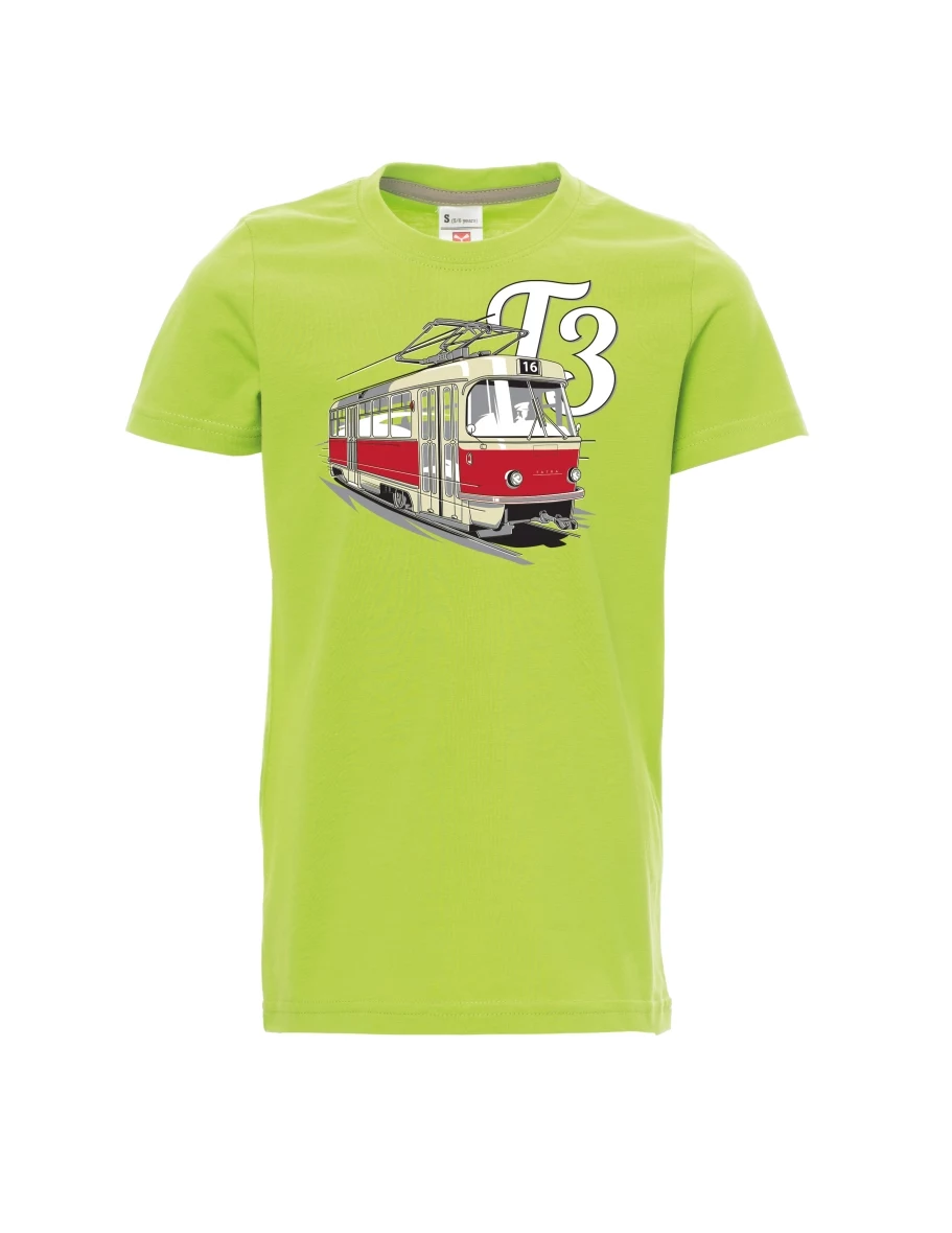 Dziecięcy t-shirt jasno zielony Tramwaj T3