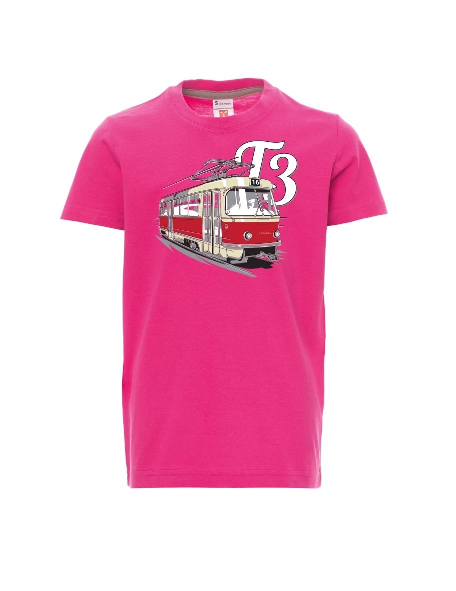 Dziecięcy t-shirt różowy Tramwaj T3