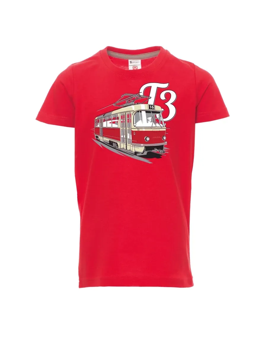 Dziecięcy t-shirt czerwony Tramwaj T3