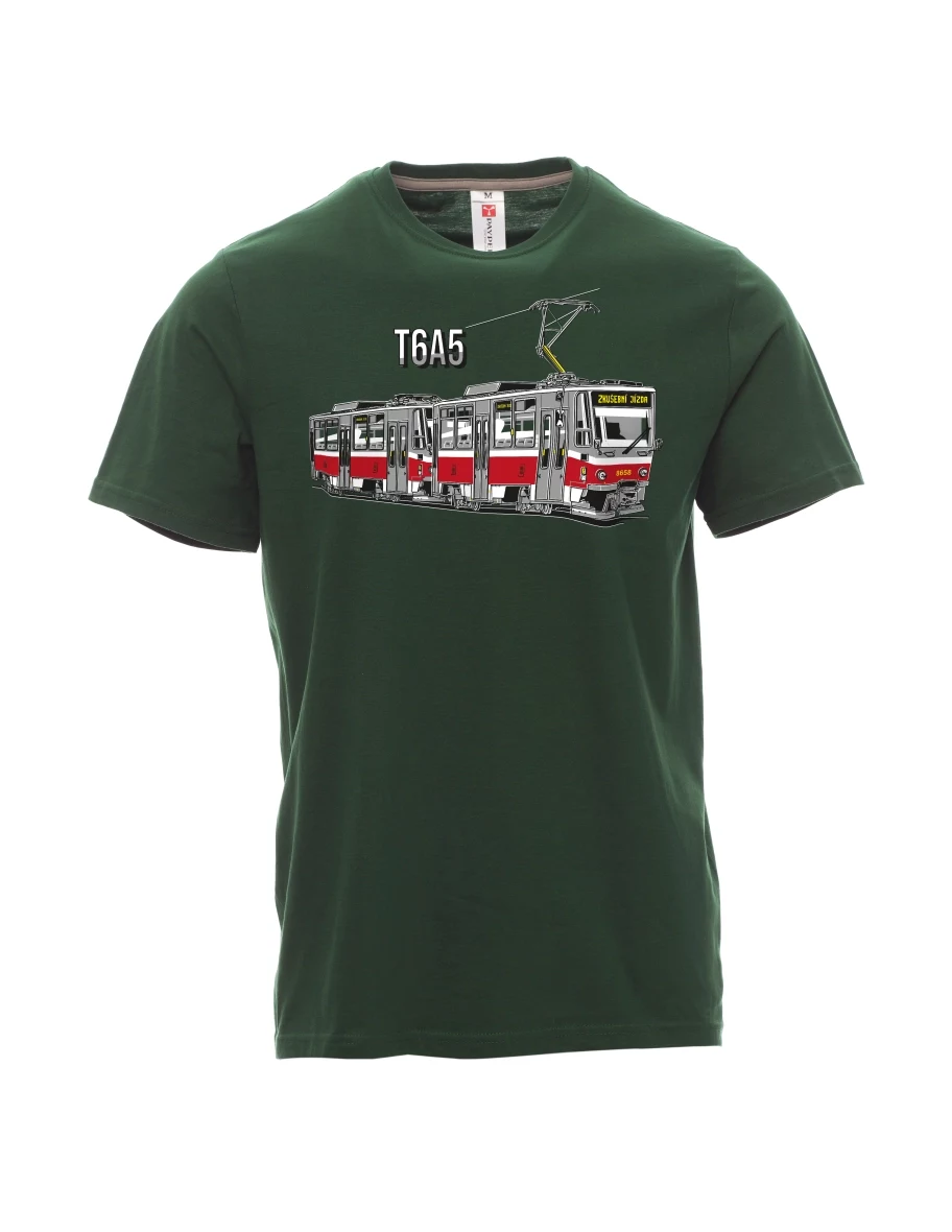 Męski t-shirt ciemnozielony Tramwaj T6A5