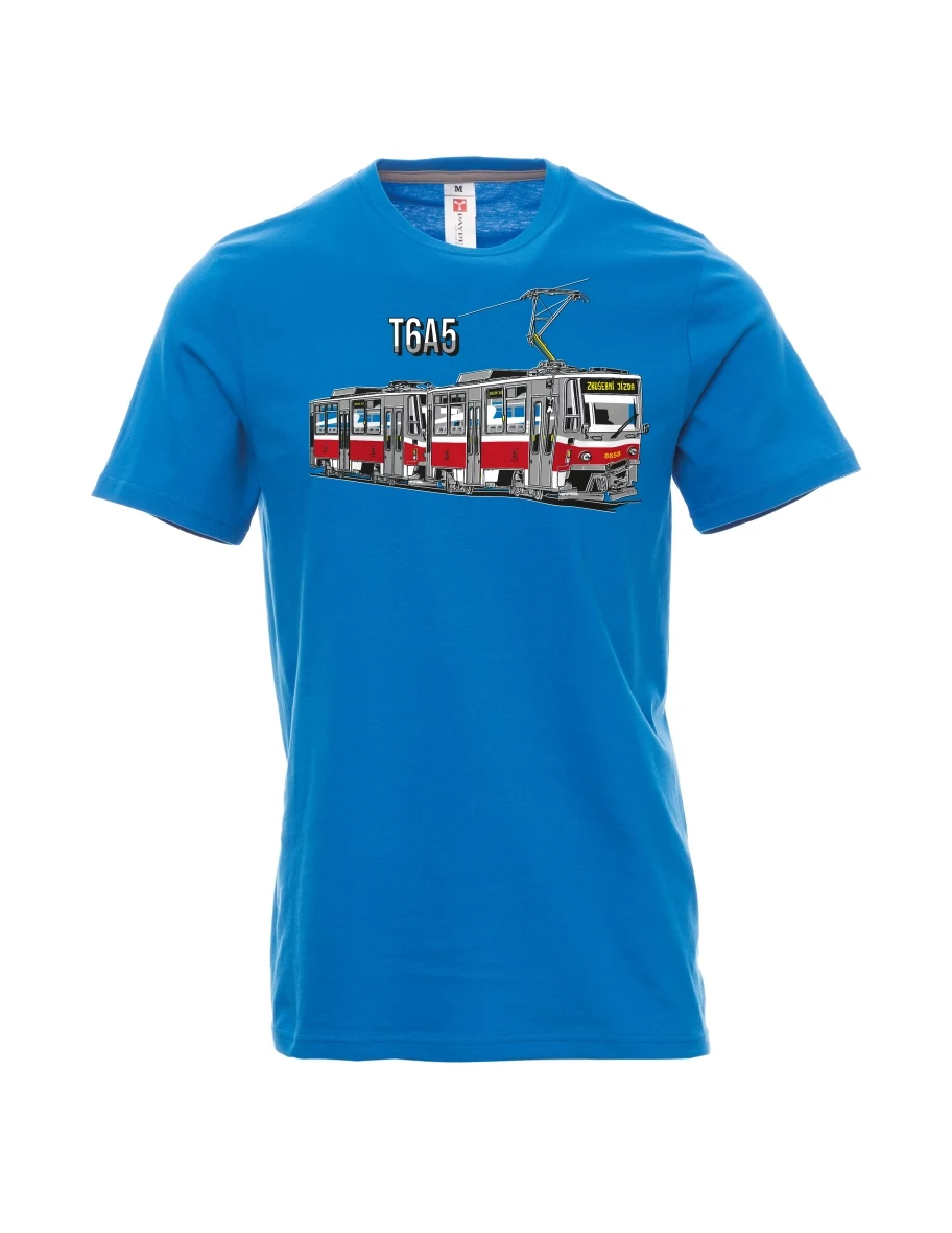 Męski t-shirt jasno niebieski Tramwaj T6A5