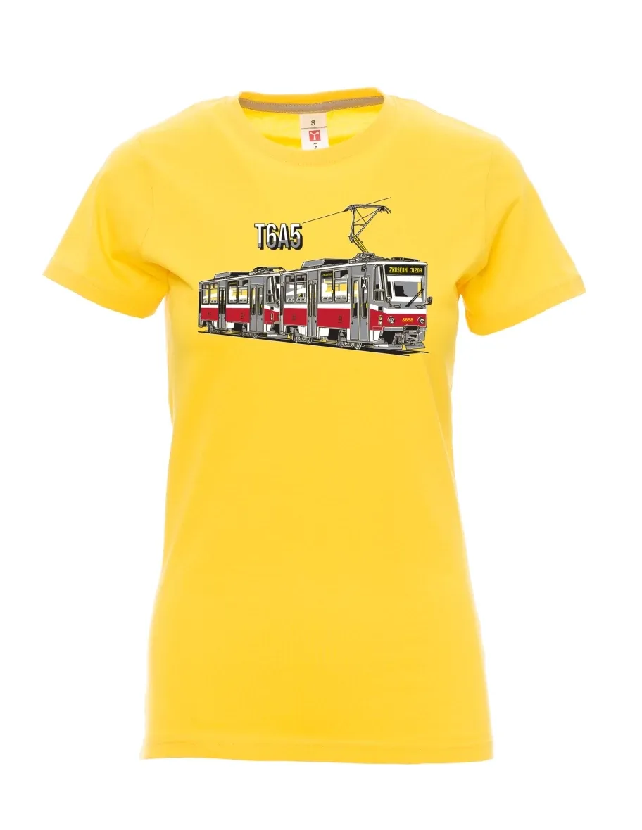 Damski t-shirt żółty Tramwaj T6A5