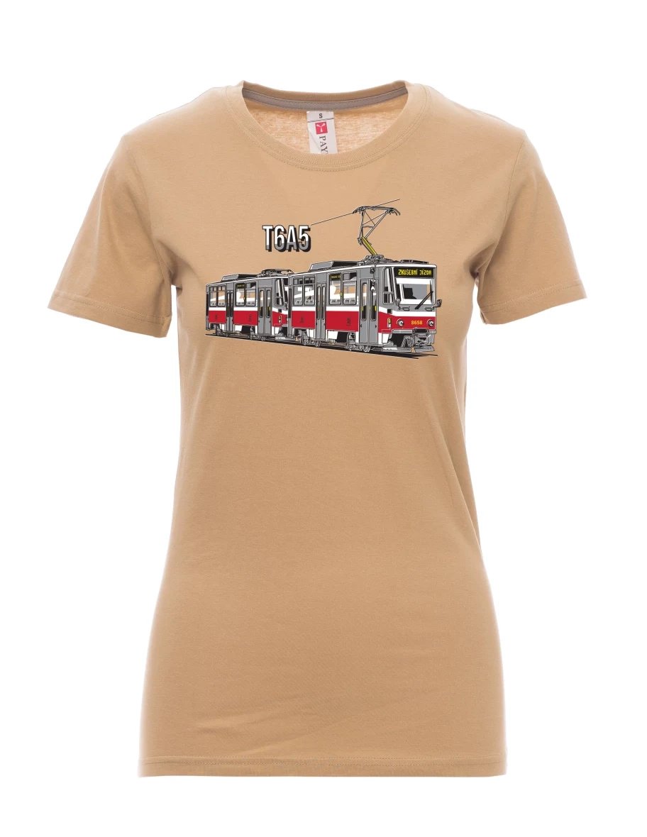 Damski t-shirt brązowy Tramwaj T6A5