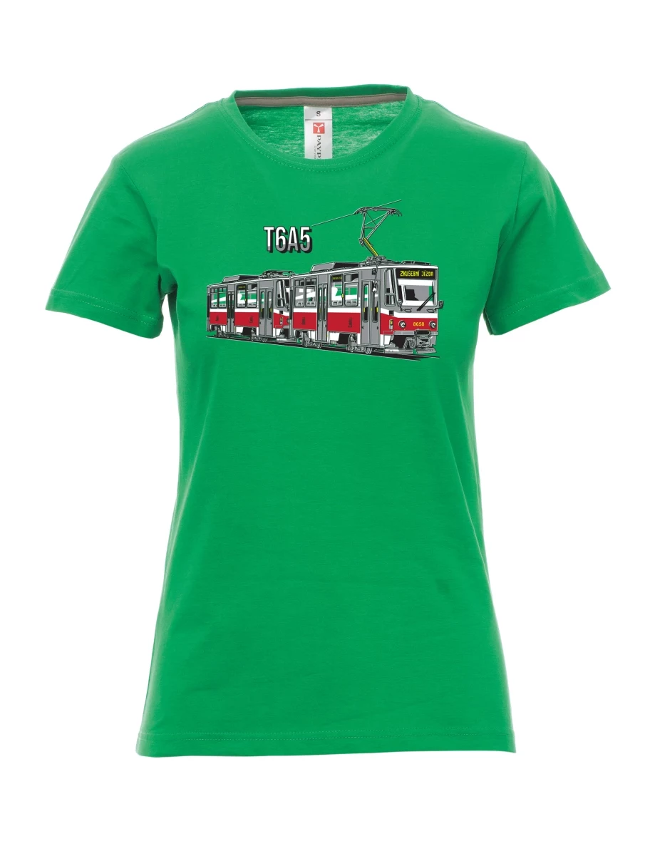 Damski t-shirt zielony Tramwaj T6A5