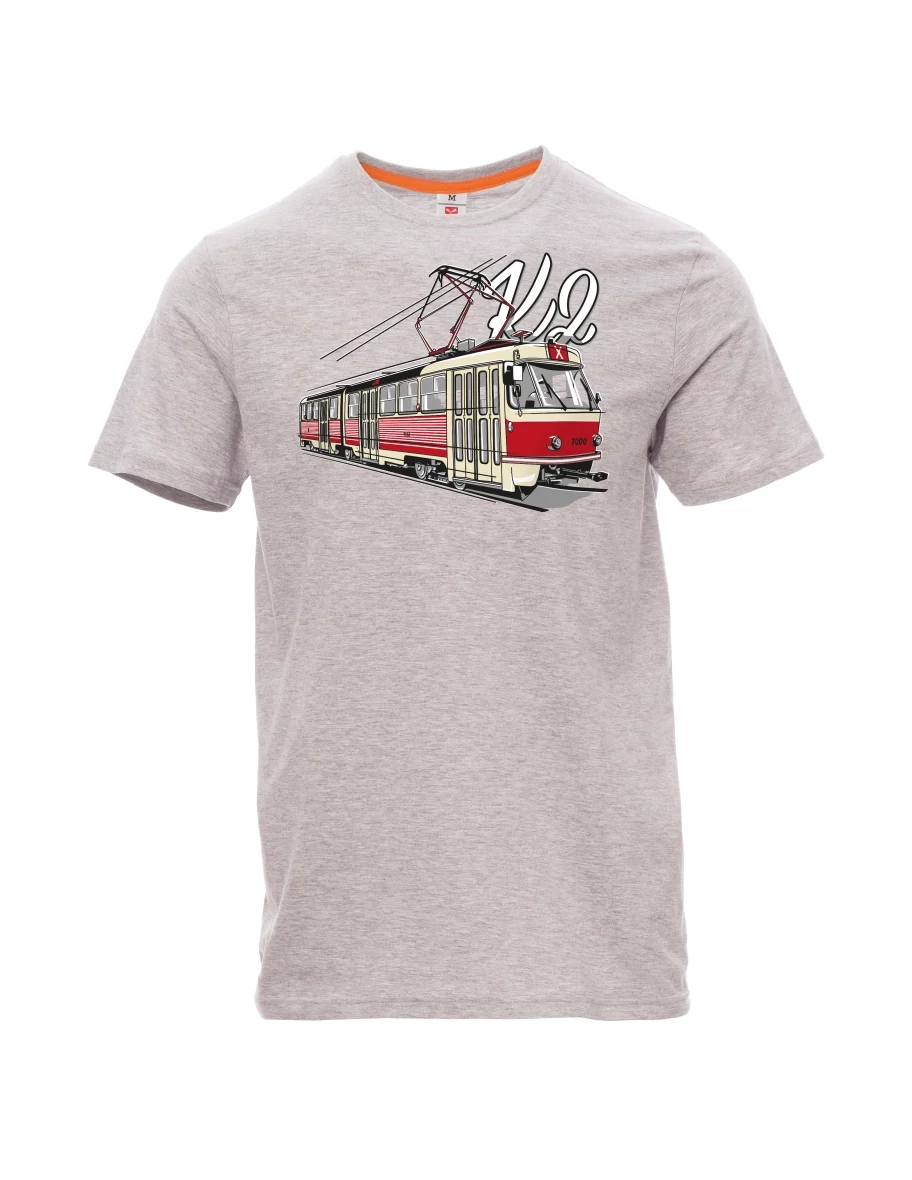 Męski t-shirt szary melanż Tramwaj K2