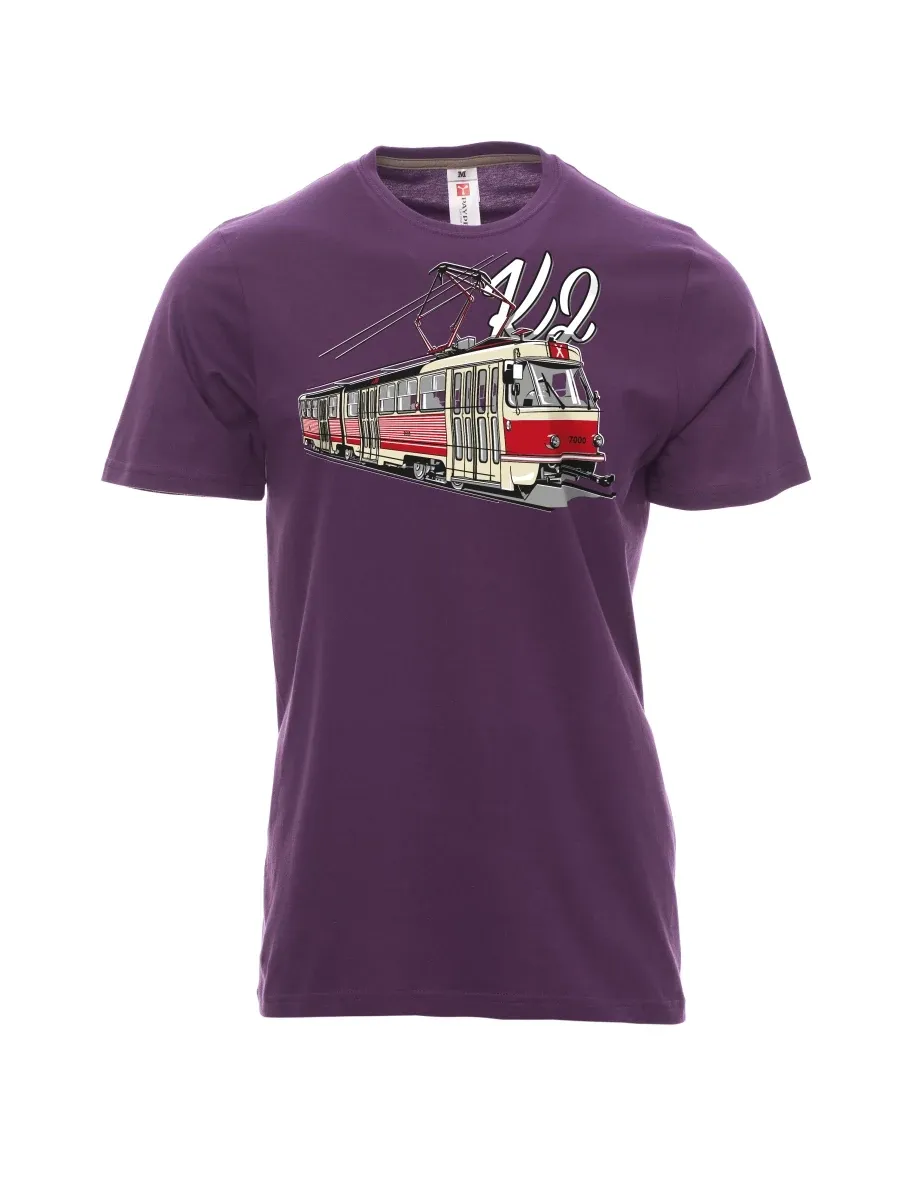Męski t-shirt purpurowy Tramwaj K2