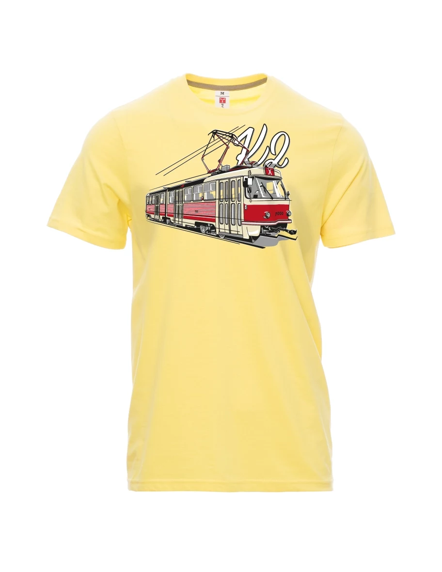 Męski t-shirt jasny zółty Tramwaj K2