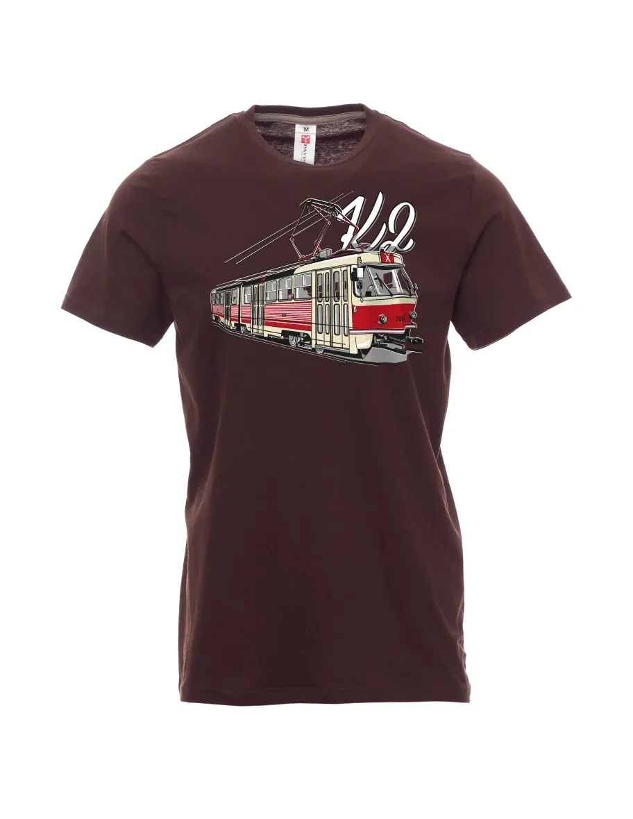 Męski t-shirt ciemny brąz Tramwaj K2