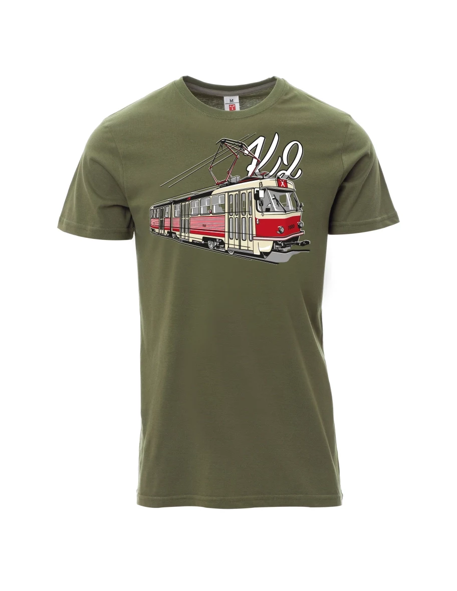 Męski t-shirt khaki Tramwaj K2