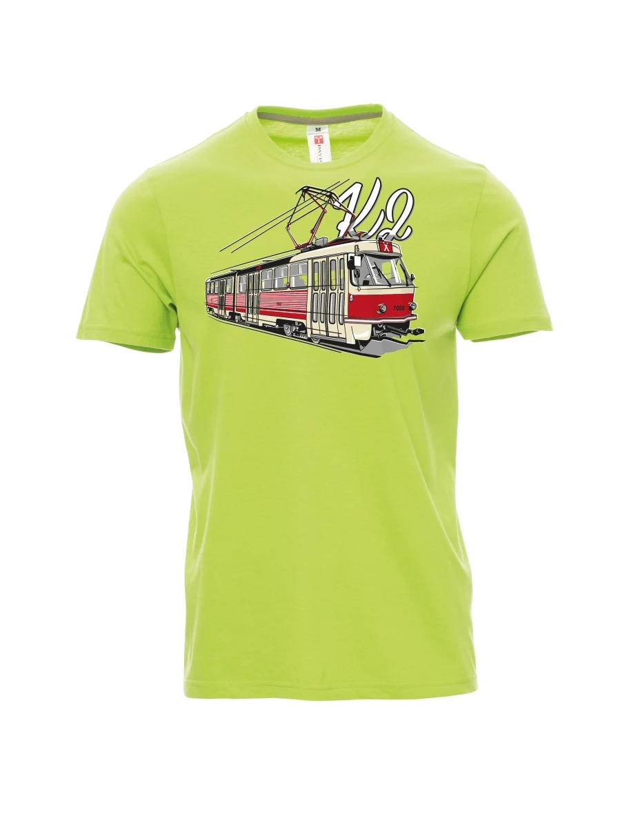 Męski t-shirt jasno zielony Tramwaj K2