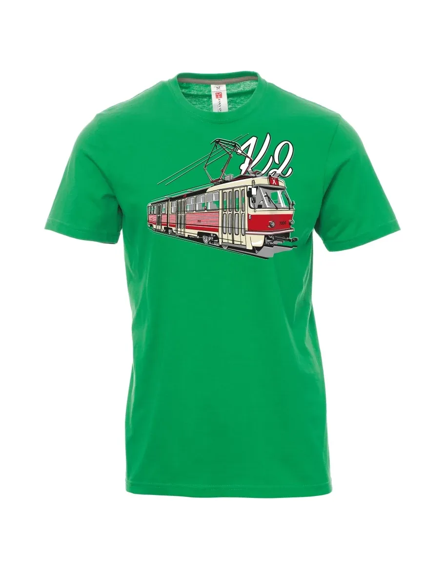 Męski t-shirt zielony Tramwaj K2