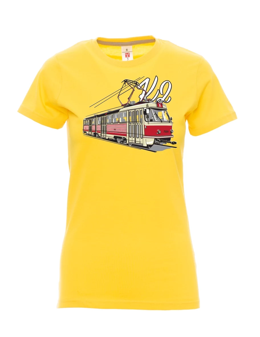 Damski t-shirt żółty Tramwaj K2