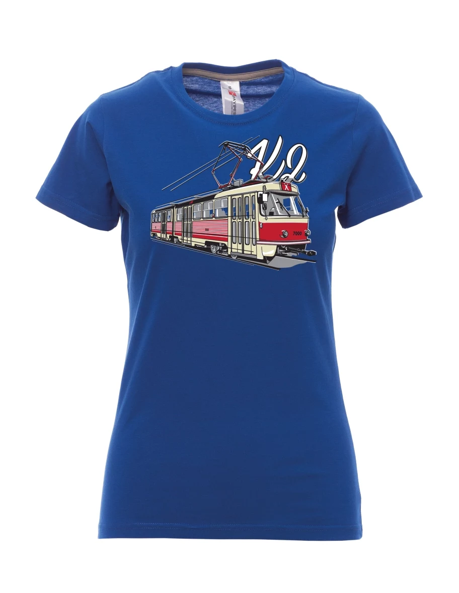 Damski t-shirt królewski niebieski Tramwaj K2
