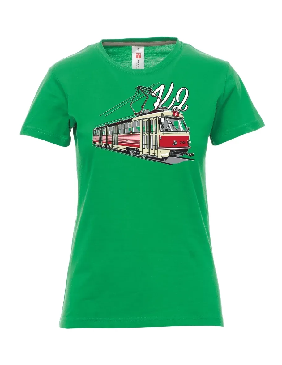 Damski t-shirt zielony Tramwaj K2