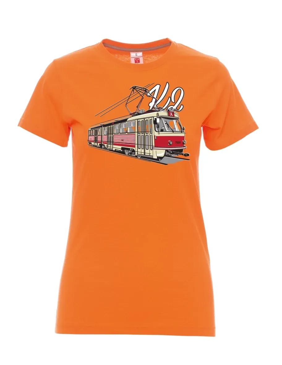 Damski t-shirt pomarańczowy Tramwaj K2