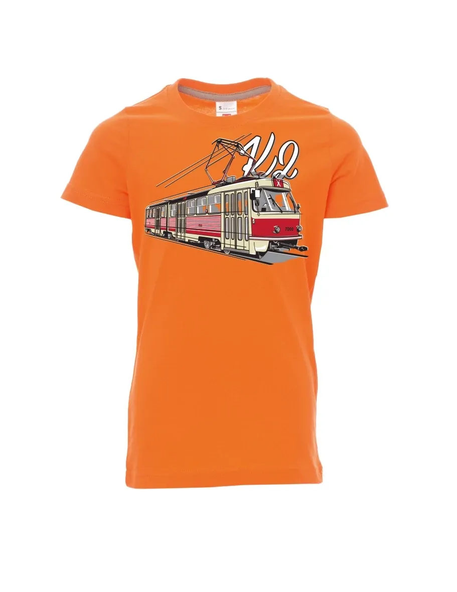 Dziecięcy t-shirt pomarańczowy Tramwaj K2