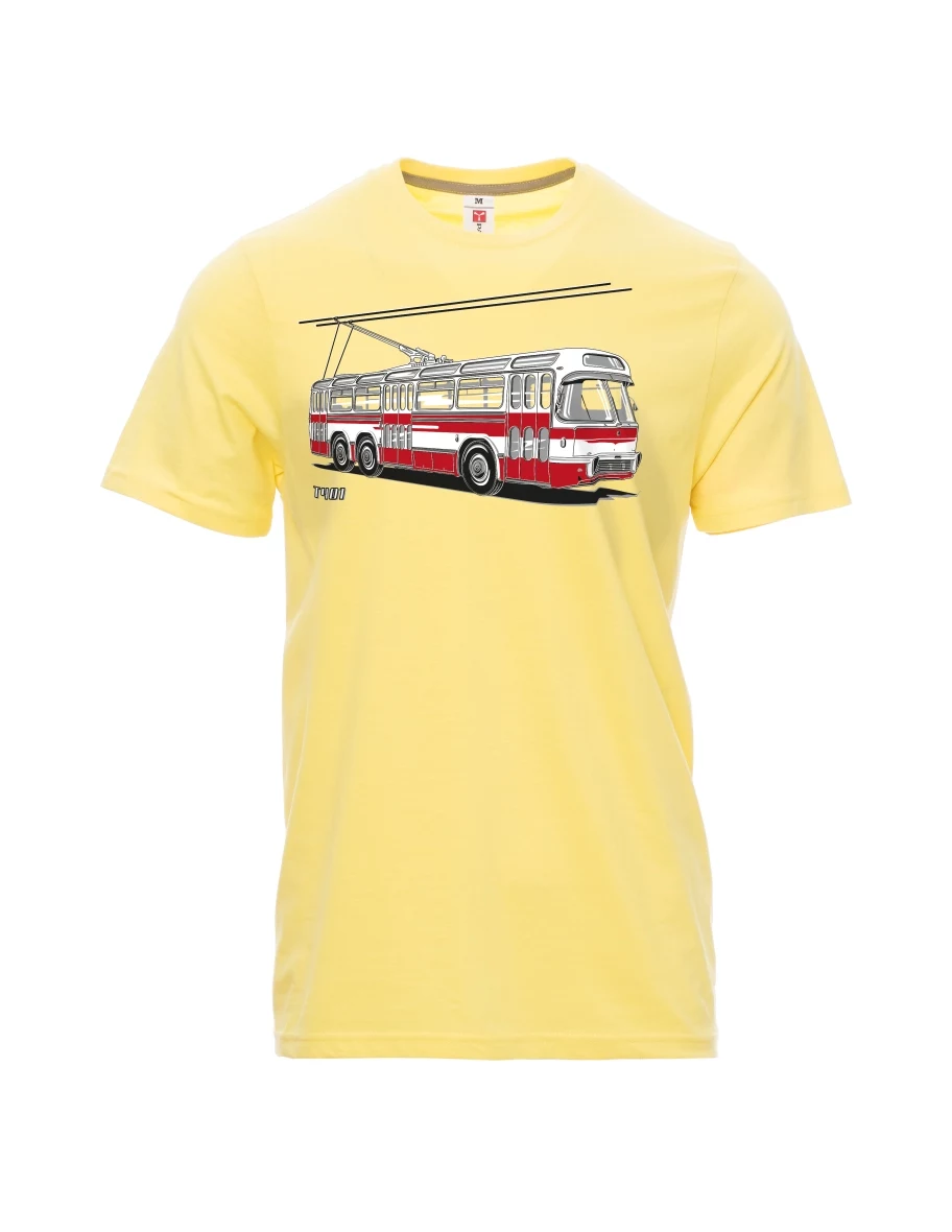 Męski t-shirt jasny zółty Wózek  T401