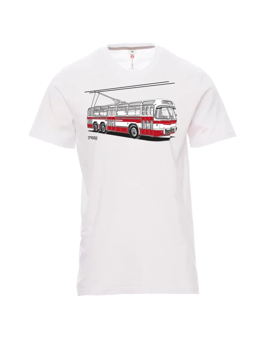 Męski t-shirt biały Wózek  T401