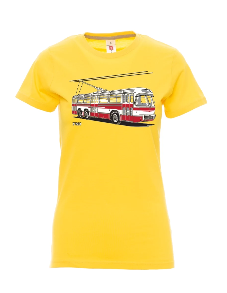 Damski t-shirt żółty Wózek  T401
