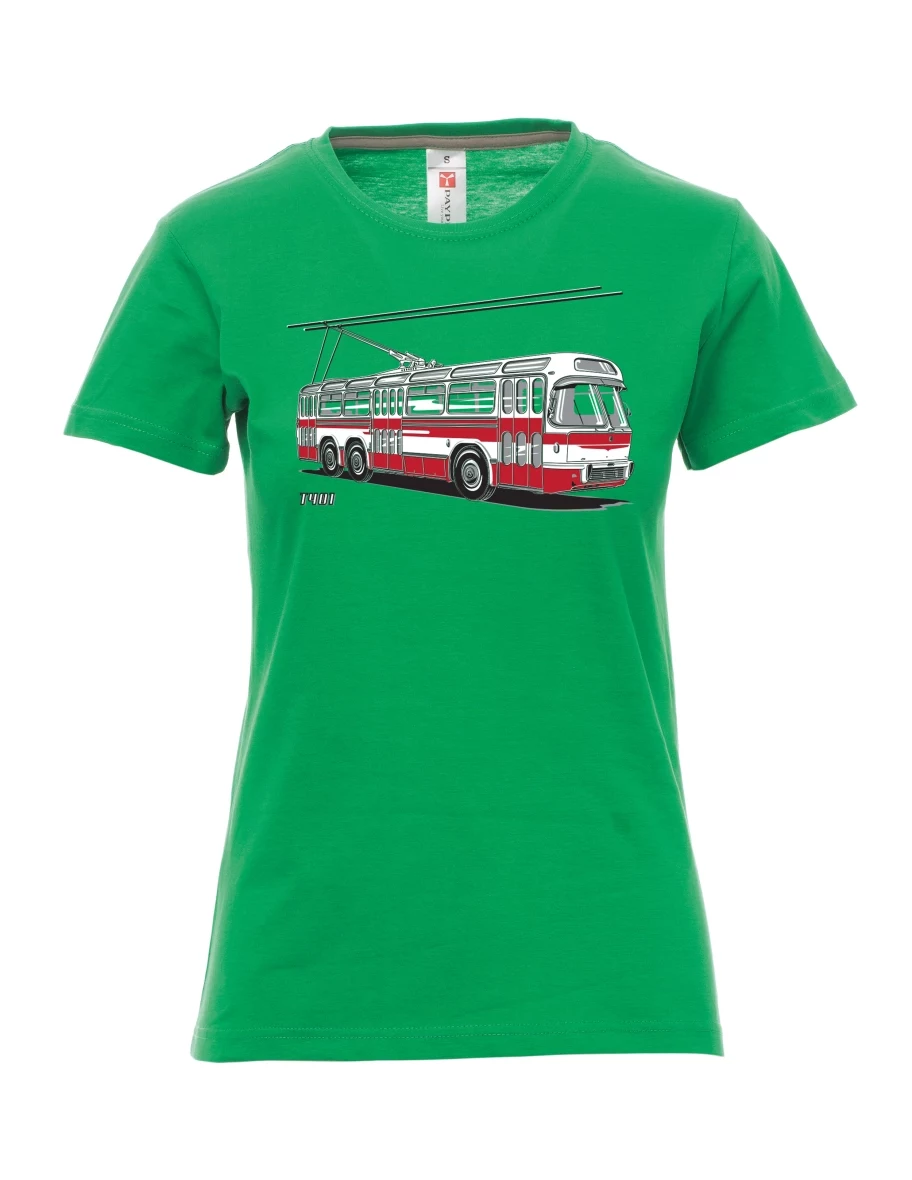 Damski t-shirt zielony Wózek  T401