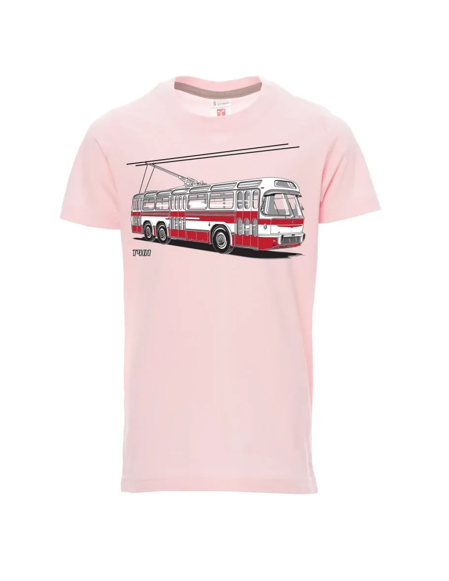 Dziecięcy t-shirt jasno różowy Wózek  T401